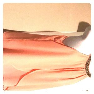 Peach sparkle neck top